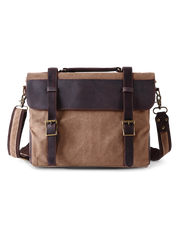 ダブルポケットキャンバスレザーカジュアルバイクバッグ