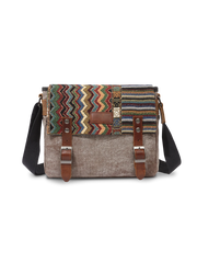 民族風柄&キャンバス パッチワークショルダーバッグ