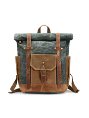 オイルワックスキャンバスx牛革　防水加工 リュックバック