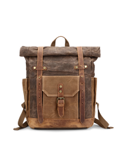 オイルワックスキャンバスx牛革　防水加工 リュックバック