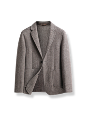 ヘリンボーン ウール混 テーラードジャケット