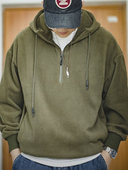 ハーフジップ フリース パーカー