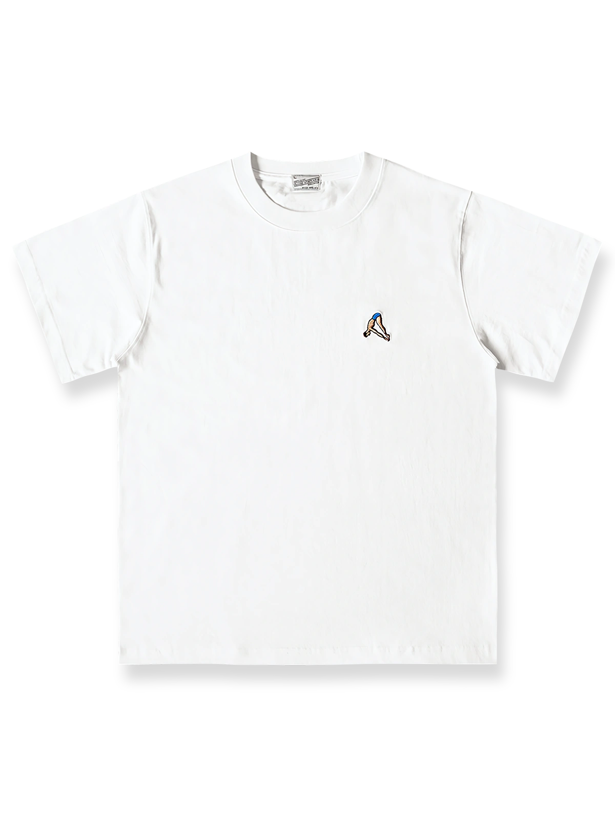 ダイビング刺繍デザインクルーネック半袖Tシャツの正面図