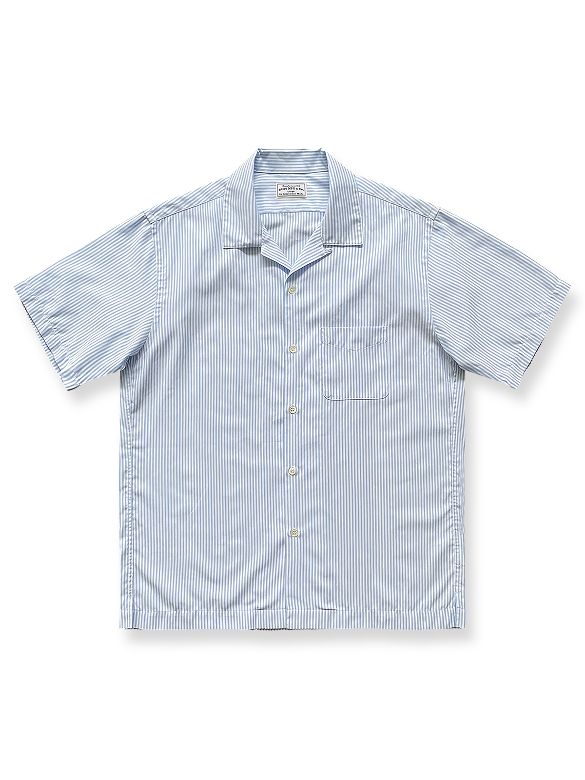 ブルー＆ホワイトストライプオックスフォードキューバシャツの正面図