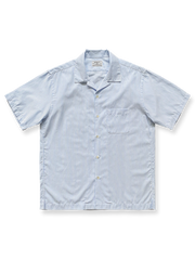 ブルー＆ホワイトストライプオックスフォードキューバシャツの正面図