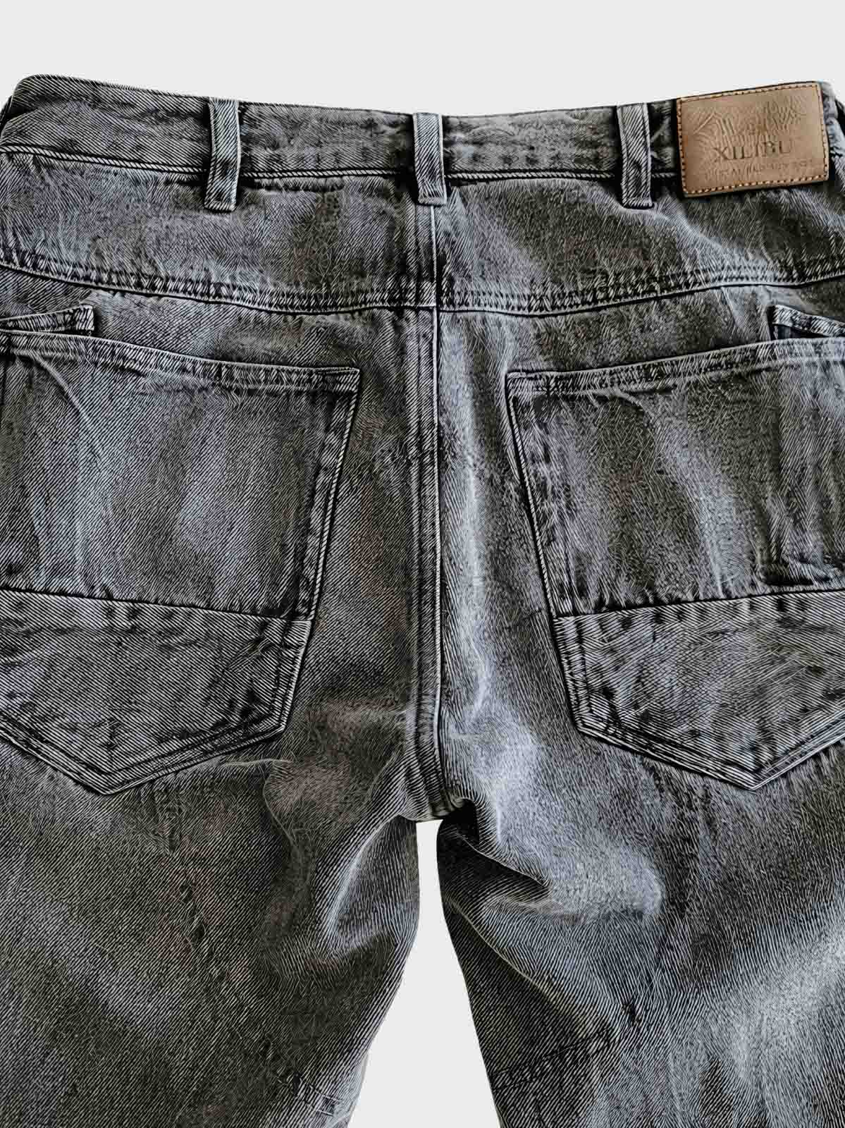 抜染ウォッシュデニムのディテール画像