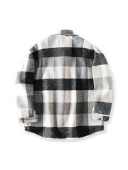 ウール混 チェック柄 ヘビーウェイト 長袖シャツ