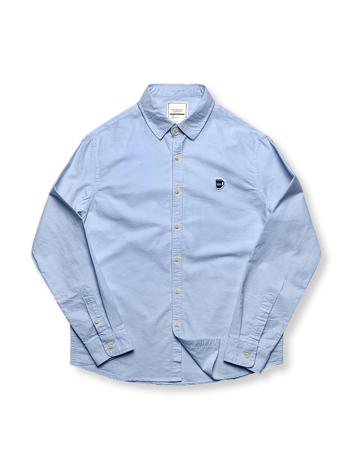 2色  ミニカップ刺繡　オックスフォードワークシャツ