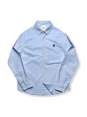 2色  ミニカップ刺繡　オックスフォードワークシャツ