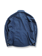 ジャカードウォッシュ デニムブルーシャツ