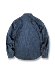 コットン&リネン ウォッシュデニム 長袖シャツ