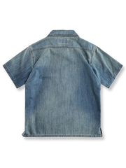 ヴィンテージワークスタイル デニム半袖シャツの正面全体図