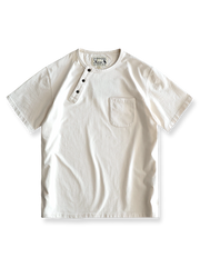 ヘビーウェイトコットン ヘンリーネック半袖Tシャツの正面全体図