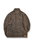 製品画像: ヴィンテージ風パンクフロッグボタン立ち襟タッサーシルクジャケットの正面画像
詳細画像: パンクフロッグボタンと立ち襟のディテール