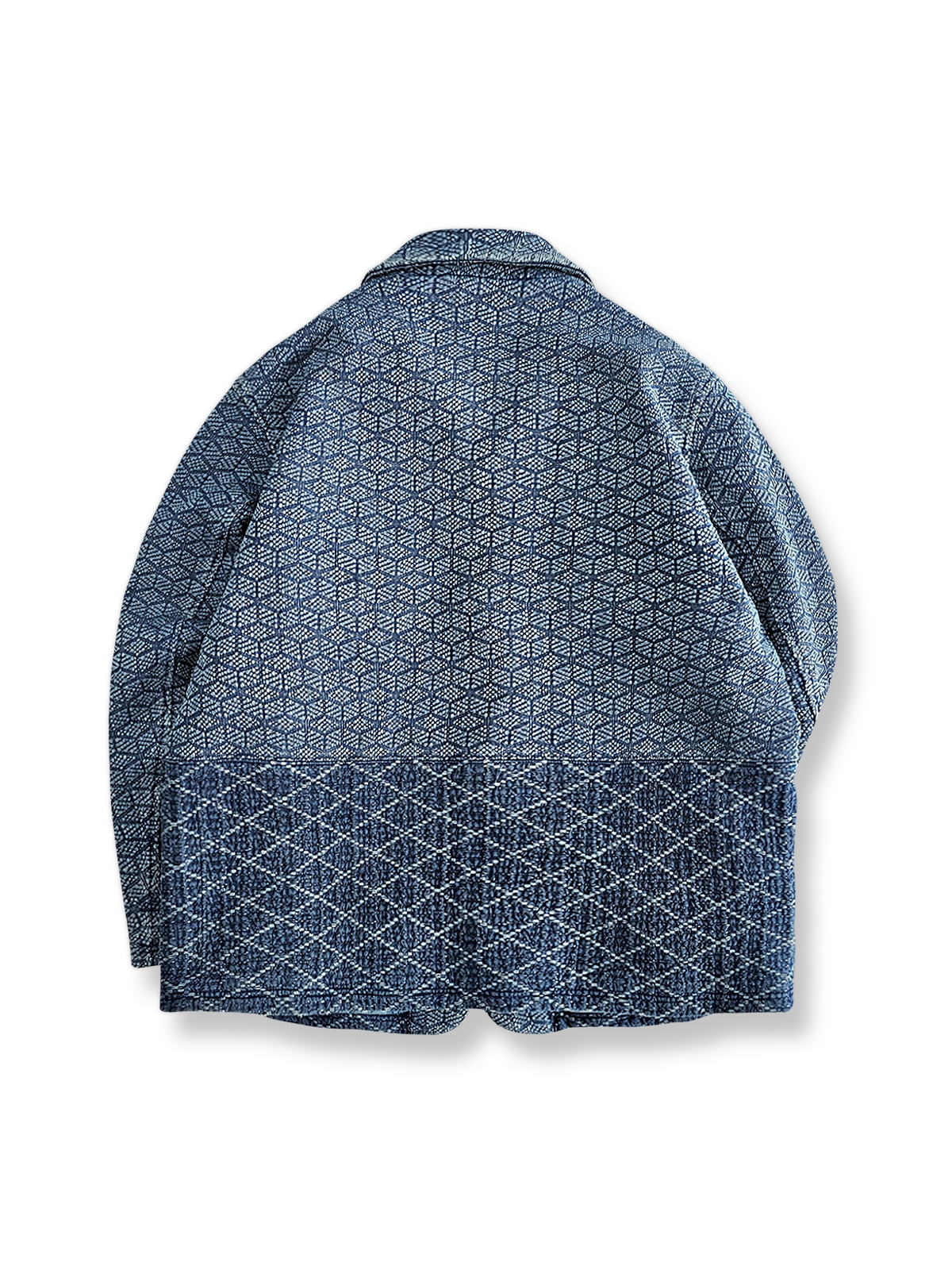 藍染め刺し子ワークジャケットの全体像