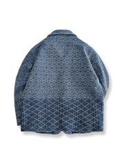 藍染め刺し子ワークジャケットの全体像