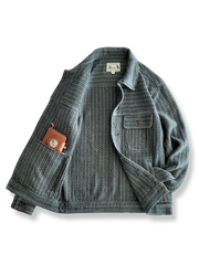 ハニカムストライプデニムジャケット