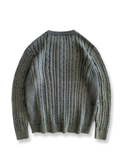 植物染め コットンケーブルニット