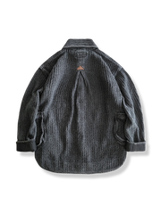 ウォッシュドブラック 脱色デザイン シャツジャケット