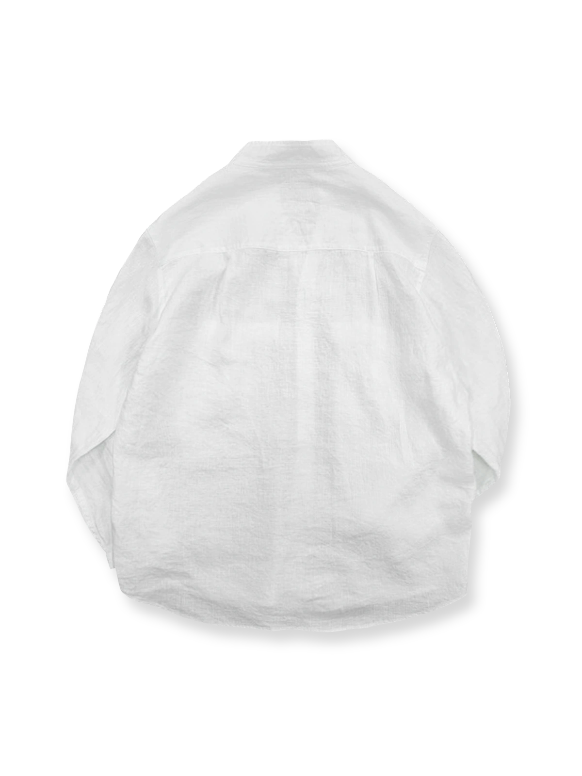 オールリネン長袖Vネックシャツの正面展示