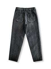 刺し子織り 抜染 ロングパンツ