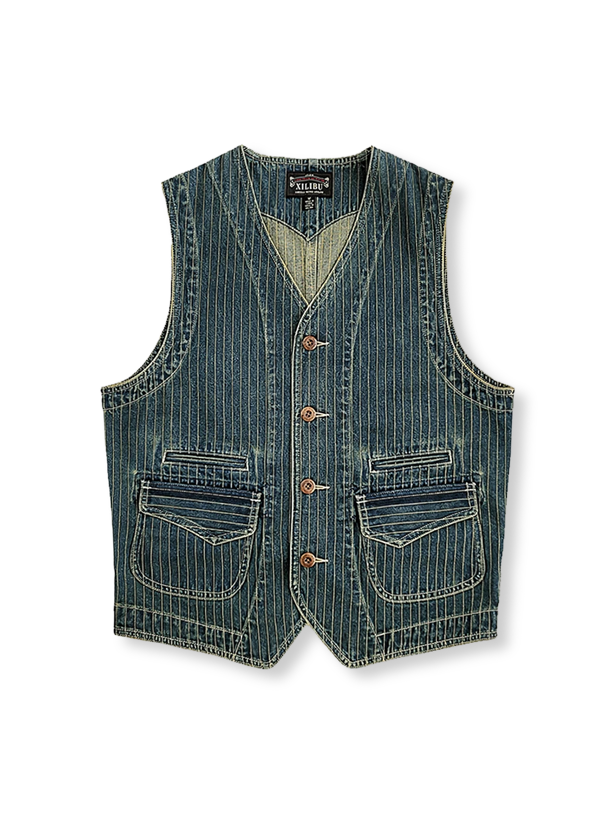 ストライプデニムベスト