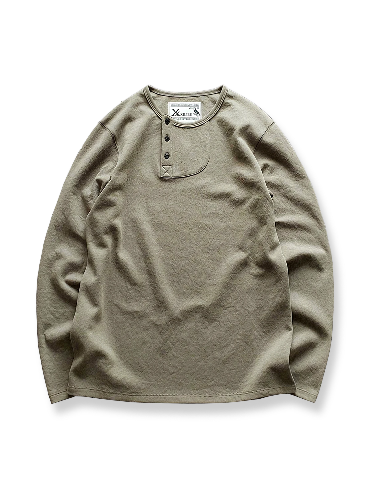 ヘンリーネック長袖Tシャツ