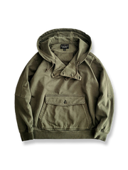 プルオーバーフーディ ハーフオープンカラー