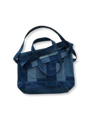 2WAY デニムパッチワーク ショルダーバッグ