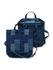 2WAY デニムパッチワーク ショルダーバッグ