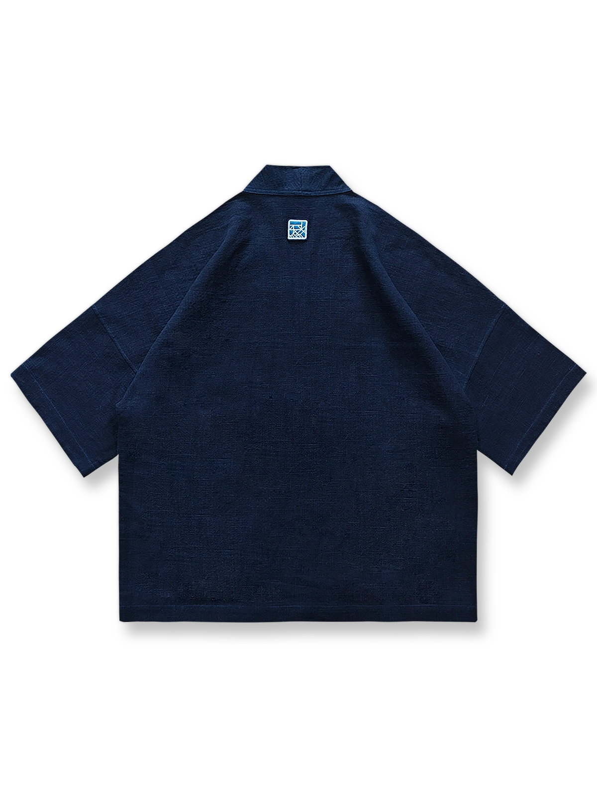 植物刺し子繍パッチワーク半袖はんてん正面図