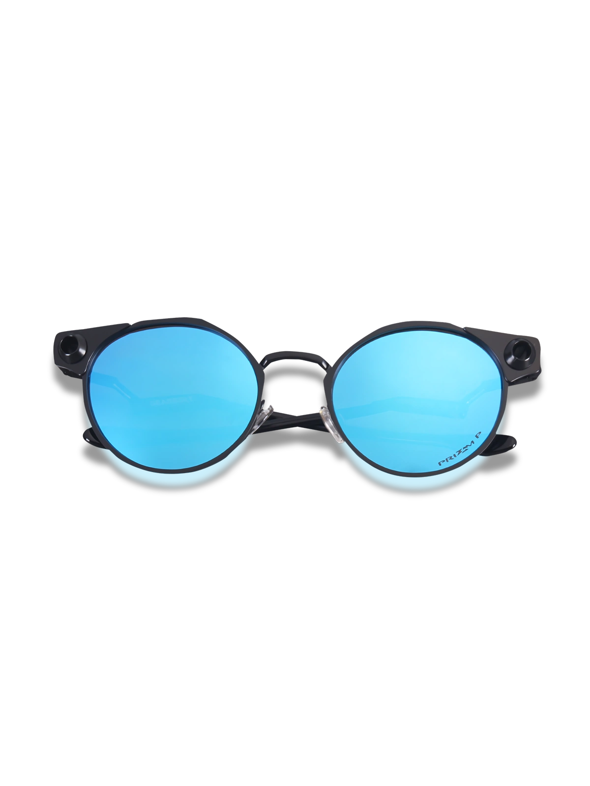 オレンジフレームグリーンレンズハーフリムサングラス正面展示