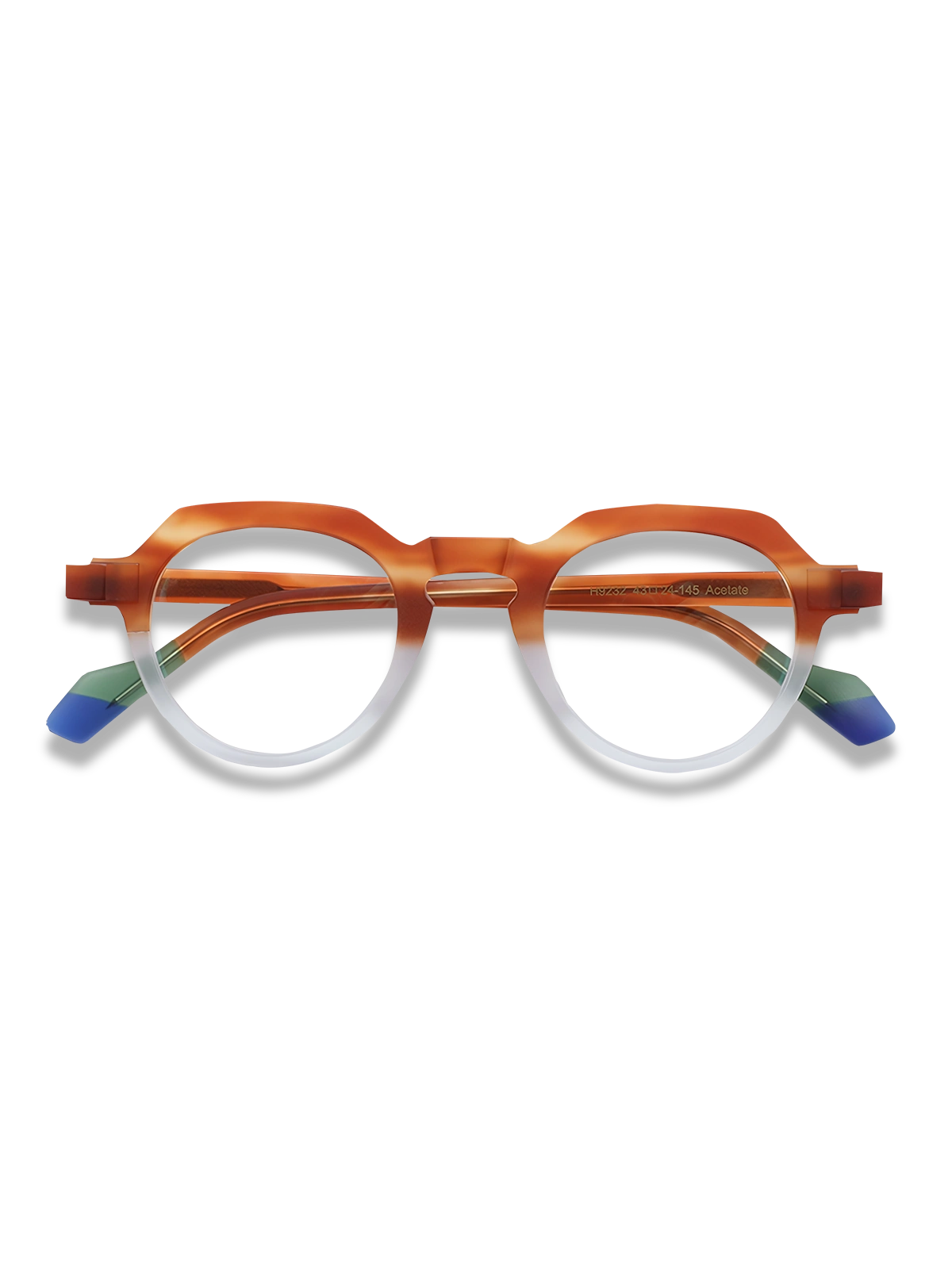 マットブラックフレームブルーライトカットメガネ正面展示