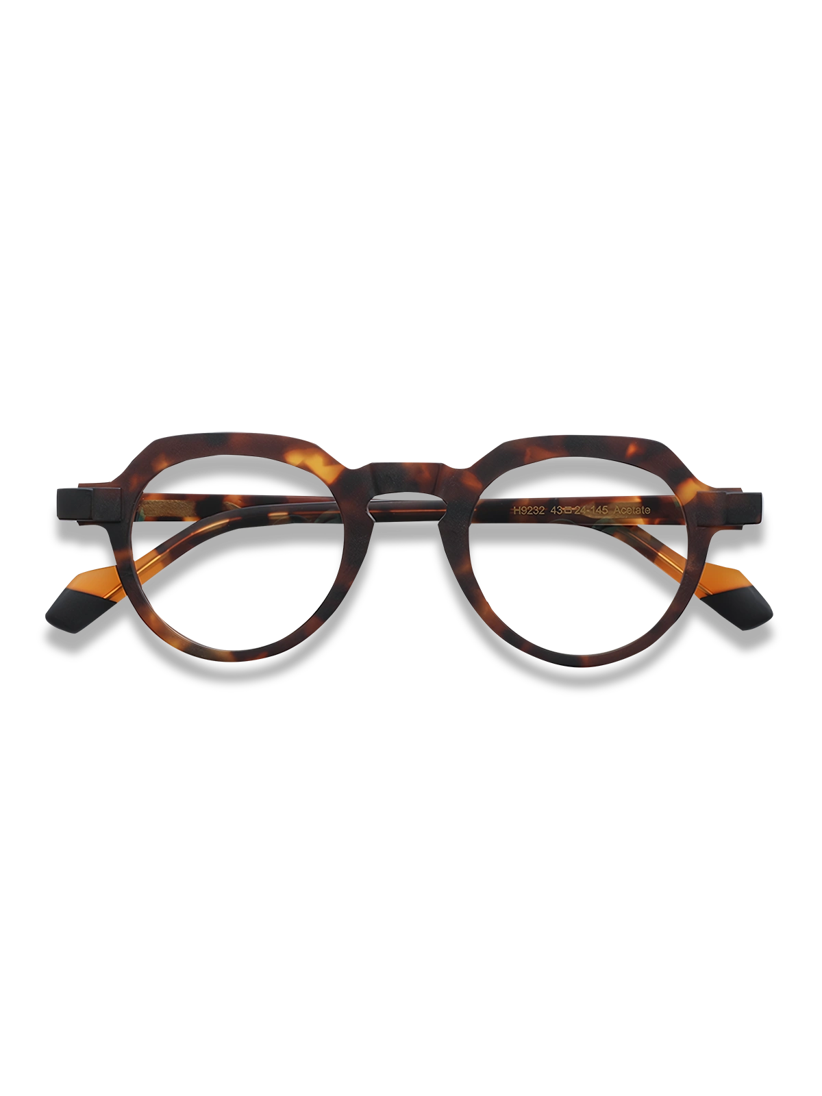 マットブラックフレームブルーライトカットメガネ正面展示