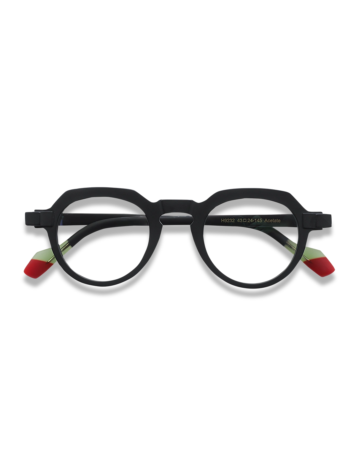 マットブラックフレームのブルーライトカットメガネ