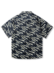 抜染 筆跡柄 アロハシャツ