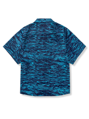 ブルーウェーブ柄 アロハシャツ