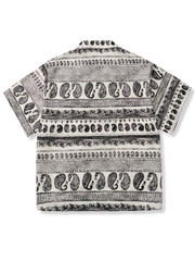 ホワイト カシューフラワー  アロハシャツ