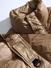 艶あり ホワイトダックダウン 立襟ベスト