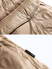 艶あり ホワイトダックダウン 立襟ベスト