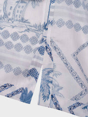 青花パームツリー柄 アロハシャツ