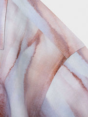 白地に赤い抽象柄 アロハシャツ