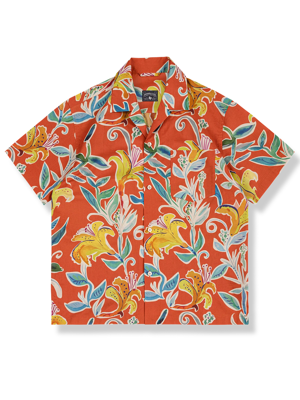 PLAME AUBE｜オレンジ花柄 アロハシャツ