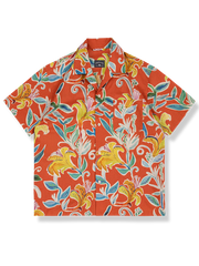 PLAME AUBE｜オレンジ花柄 アロハシャツ