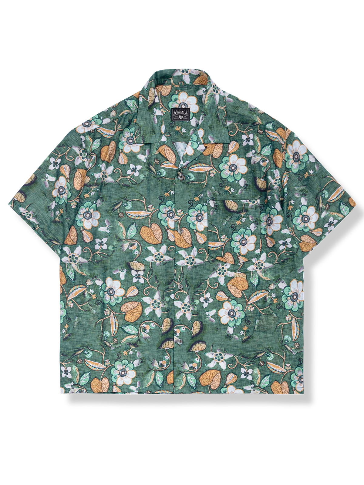 花柄グリーン アロハシャツ
