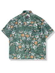 花柄グリーン アロハシャツ