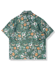 花柄グリーン アロハシャツ
