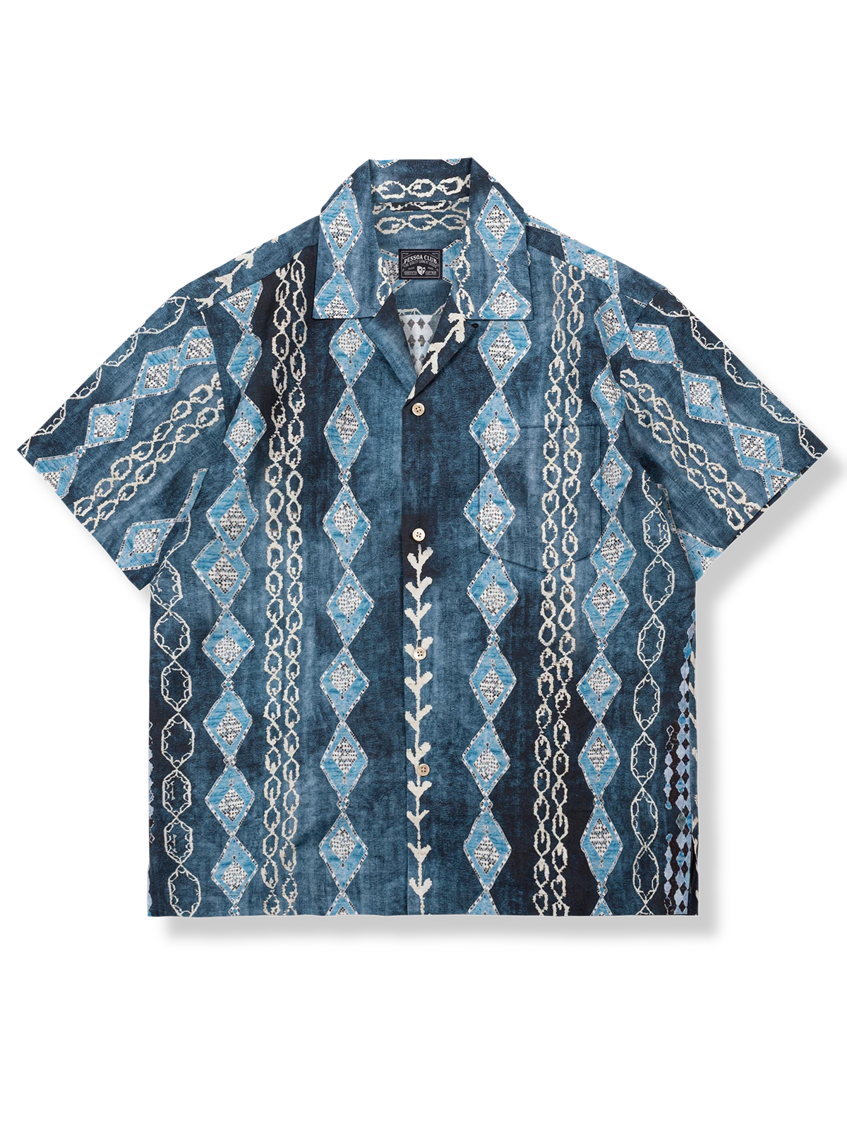 青いダイヤ柄 アロハシャツ