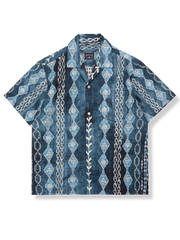 青いダイヤ柄 アロハシャツ
