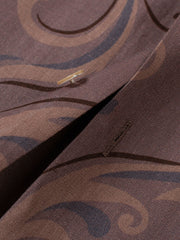 ブラウン花蔓柄 アロハシャツ